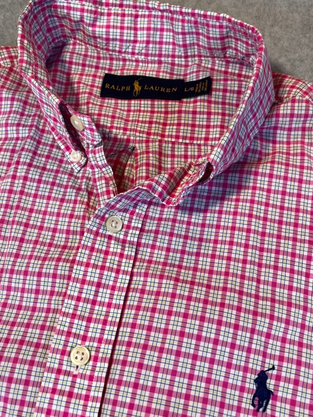 Polo Ralph Lauren Pink Check Button Down Shirt